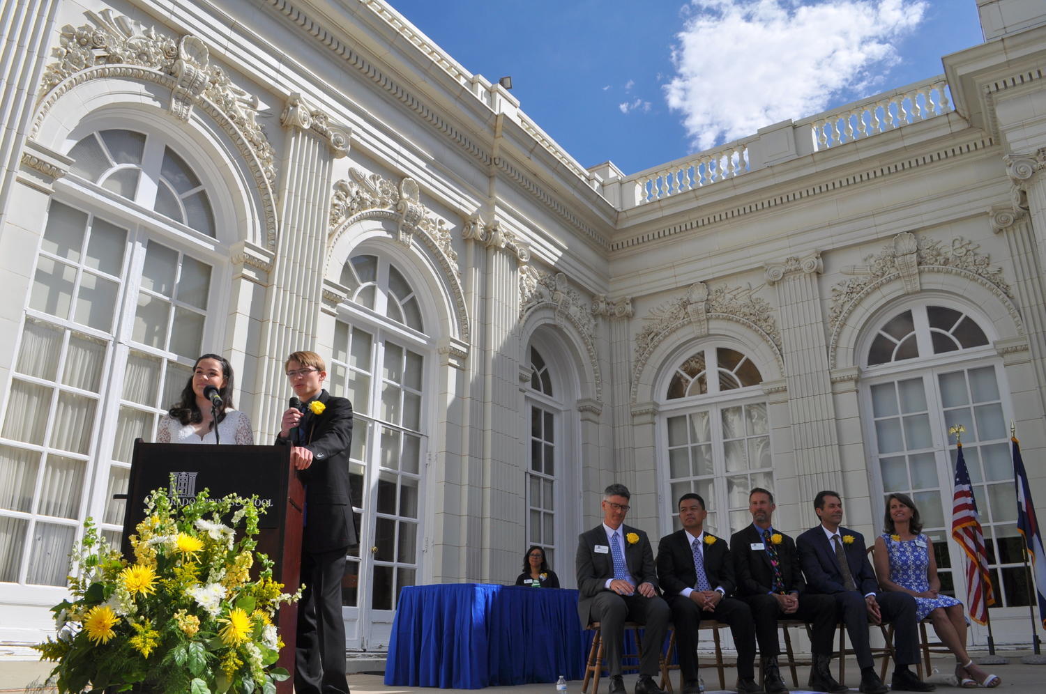 Sarah J. '18 and Dean T. '18 deliver the Senior Farewell