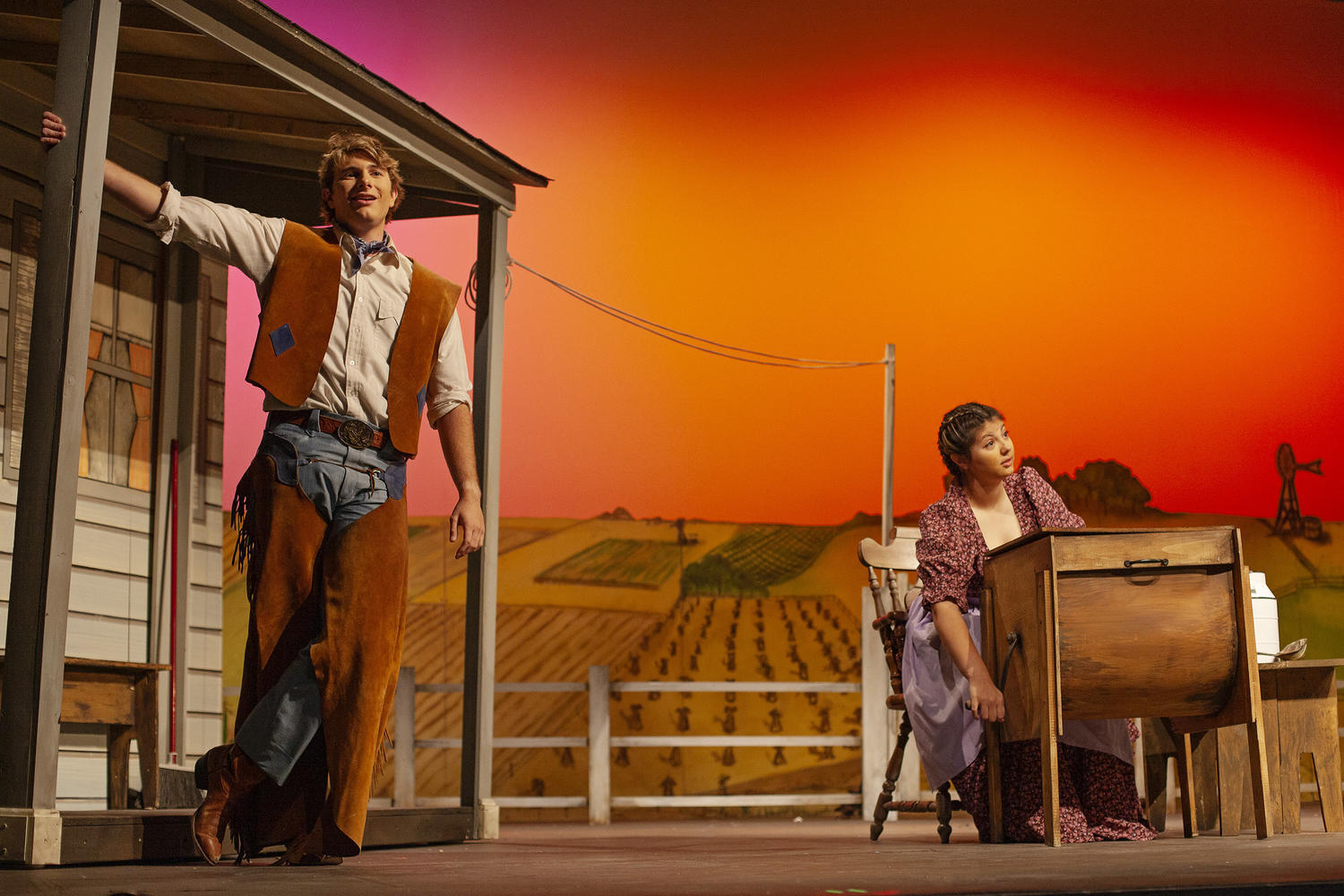 Luke W. '19 and Whitney R. '21 rehearse Friday for OKLAHOMA!