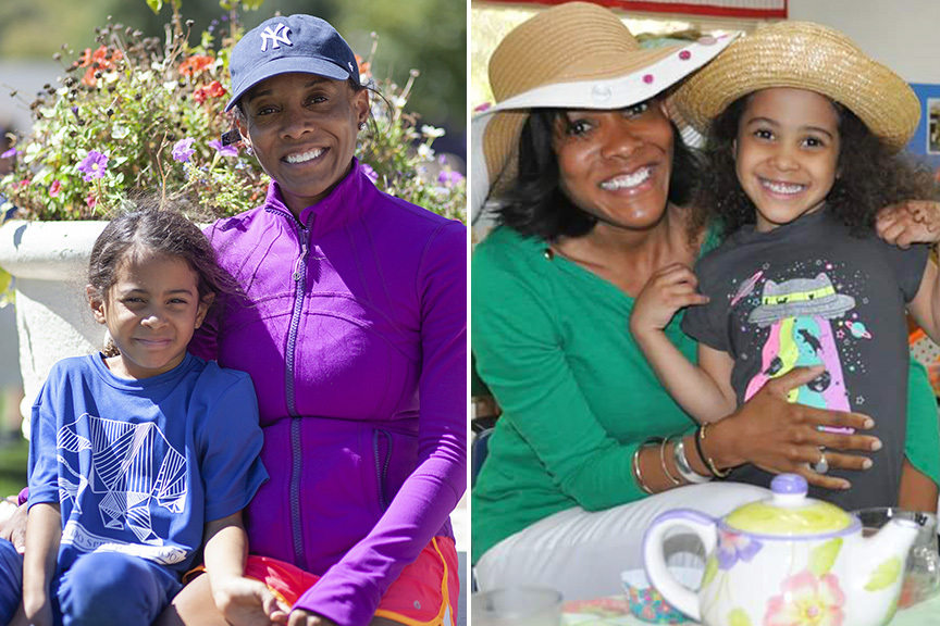 Alumna Tiffany Kelly '98 with her daughter at Carnival in September 2