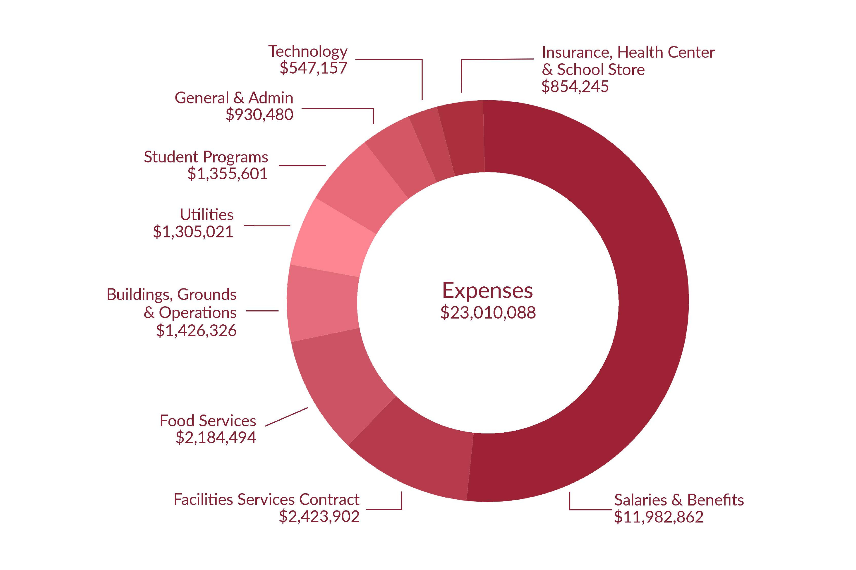 Expense chart from Darlington School's annual report.